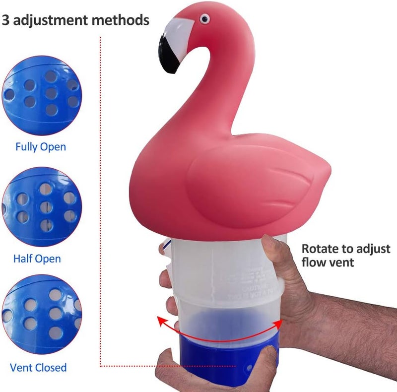 Blufree Chlorine Floater, Floating Chlorine Dispenser, Cute Animal Floating Pool Chlorinator Basket for Chemical Tablets Fits 3 Inch Tabs Bromine Holder Used for Pool Spa - Image 3